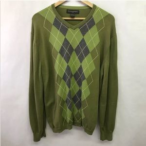 Argyle Sweater Large V Neck